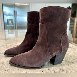 Lucky Brand Dark Brown Suede Heeled Boots